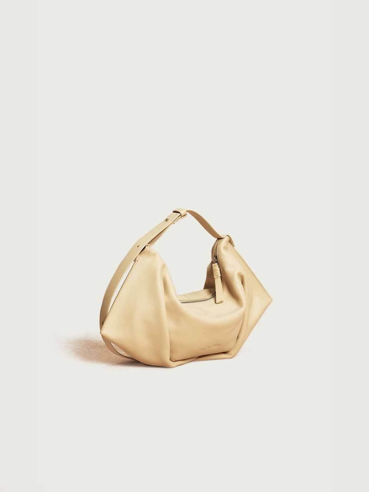 White Dew Leather Bat Bag - Small