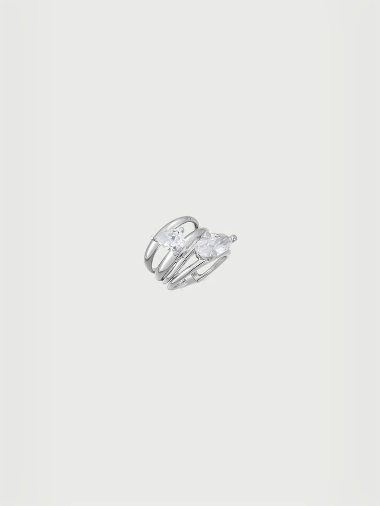 Silver Rainy Serenade Wide Ring