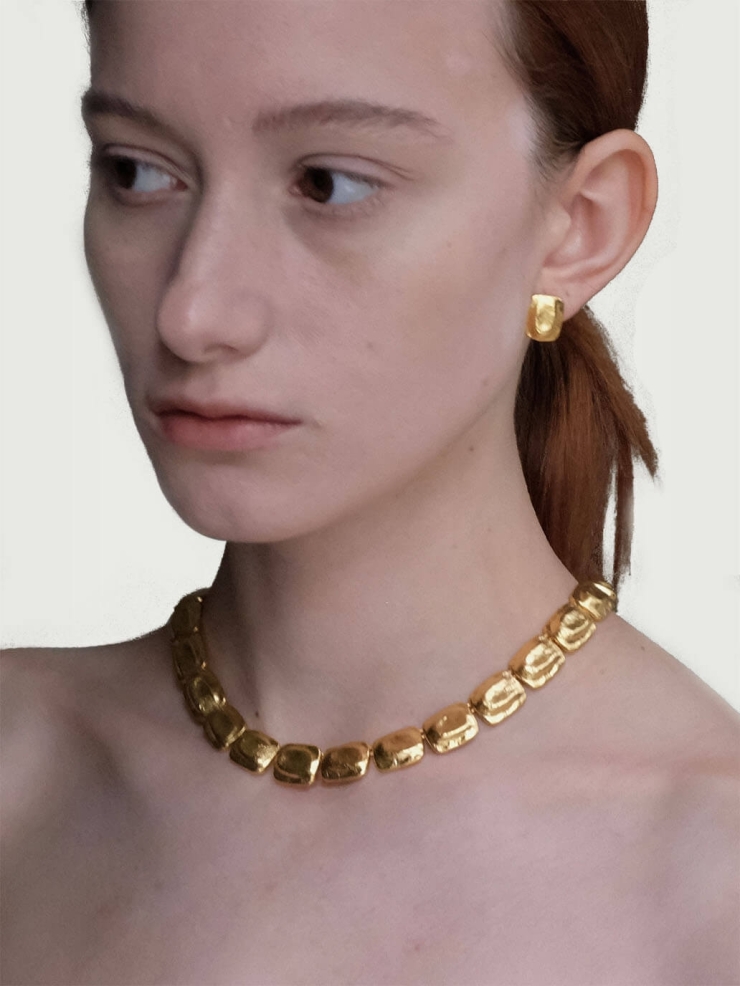 Gold Stone Studs