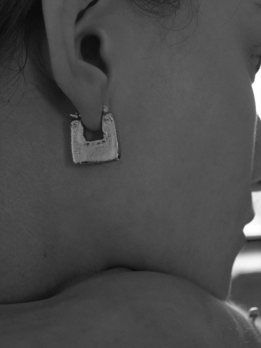 Gold square hoops
