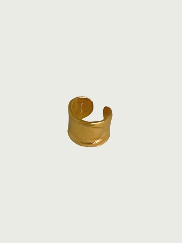 Gold raw ear cuff and ring