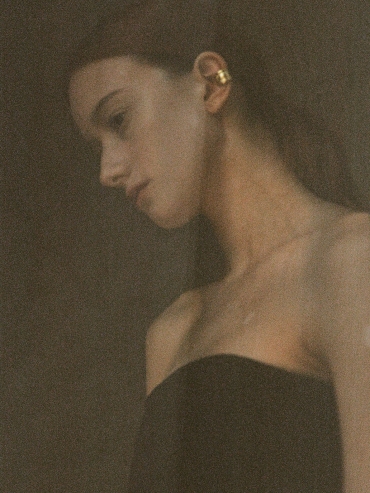 Gold raw ear cuff and ring
