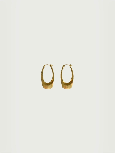 Gold Oval Long Hole Hoops