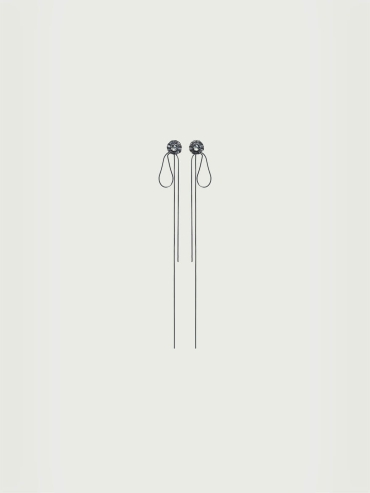 Black Moonlight Chain Earrings