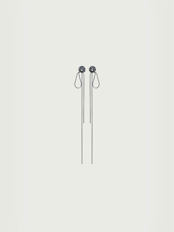 Black Moonlight Chain Earrings