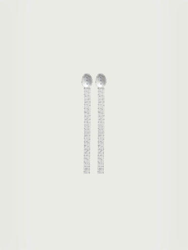 Silver Star Dot Tassel Detachable Earrings
