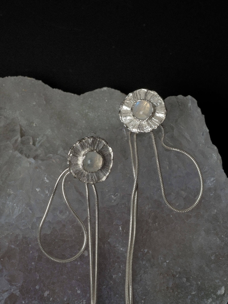 Silver Moonlight Chain Earrings