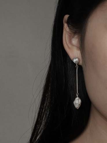 Silver island earrings