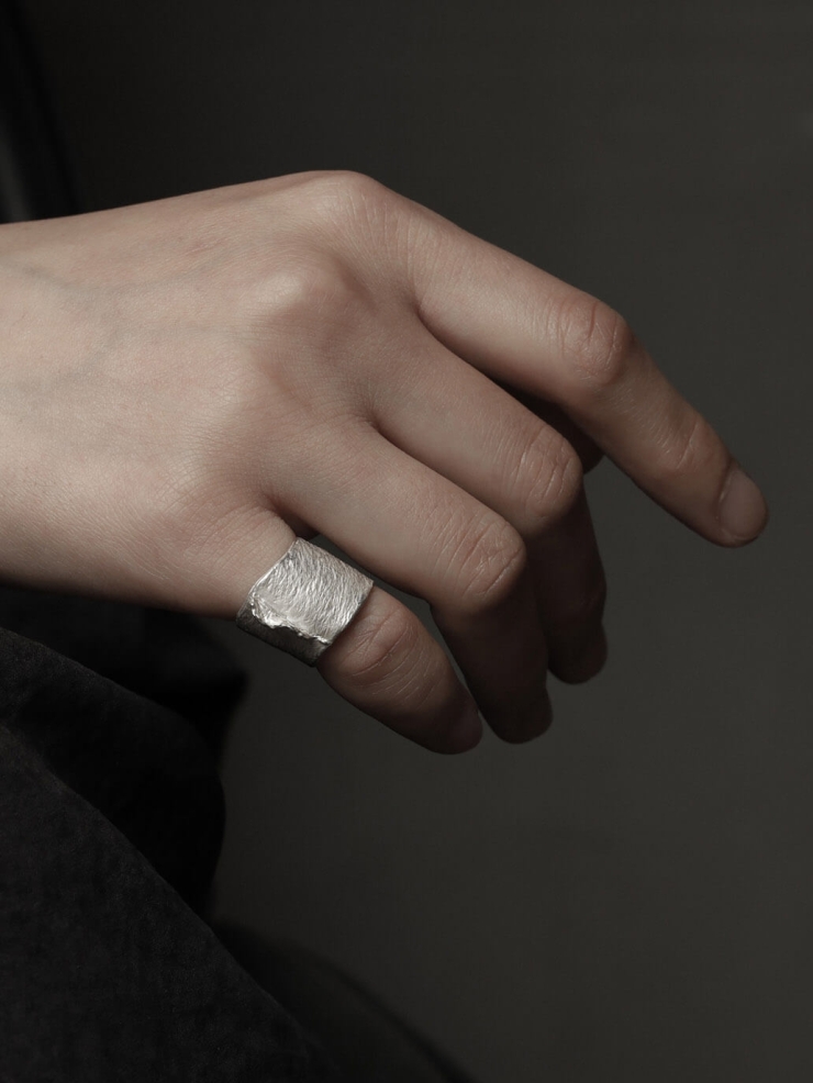 White ocean shadow wide ear cuff