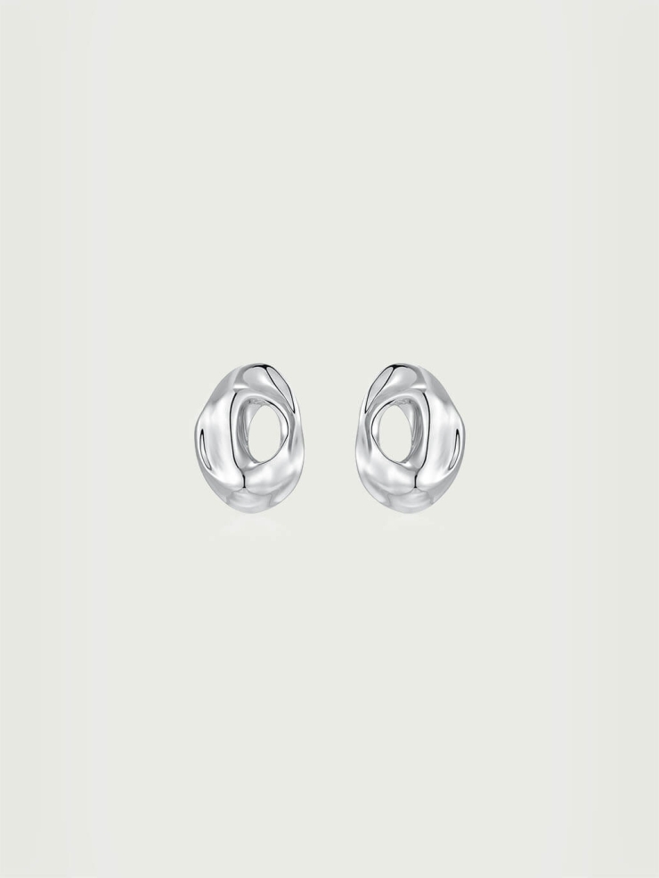 Silver Caverns Large Ear Pendants