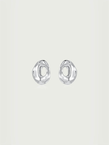 Silver Caverns Large Ear Pendants