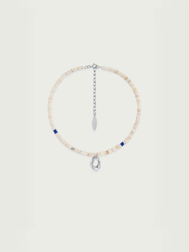 White Mother of Pearl Shell Cave Necklace