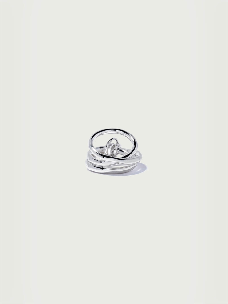 Gordian bold knot ring