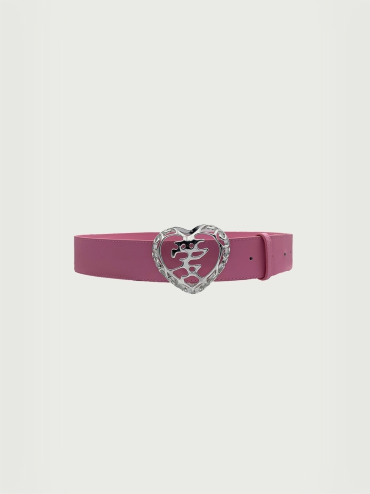 [FINAL SALE] Pink heart shape belt