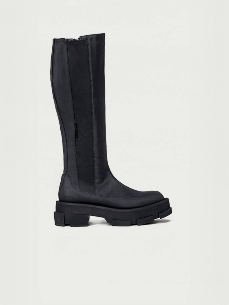 Black Gao Platform Knee Boot