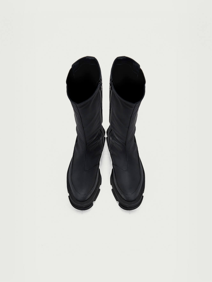 Black Gao Platform Knee Boot