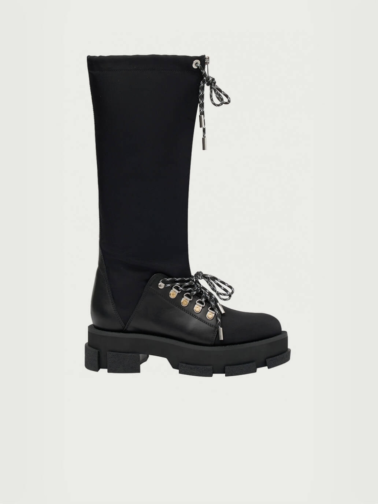 Black Gao Platform Over Boot With Lacing