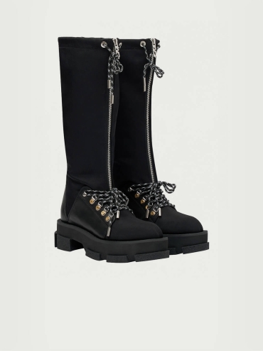 Black Gao Platform Over Boot With Lacing