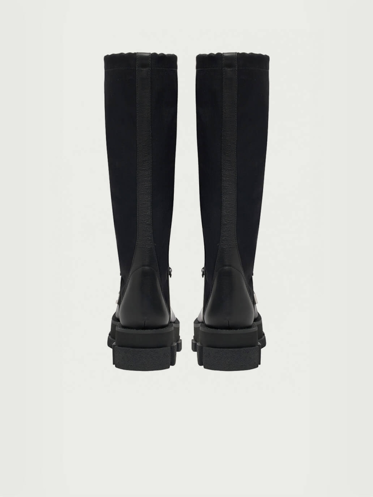 Black Gao Platform Over Boot With Lacing