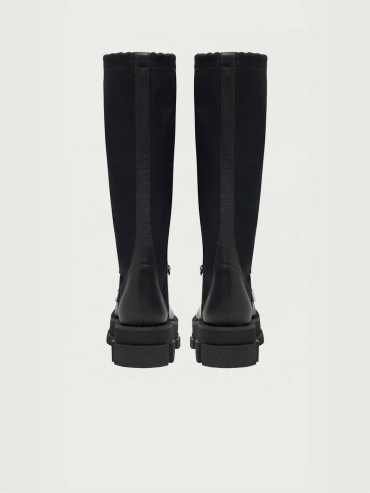 Black Gao Platform Over Boot With Lacing