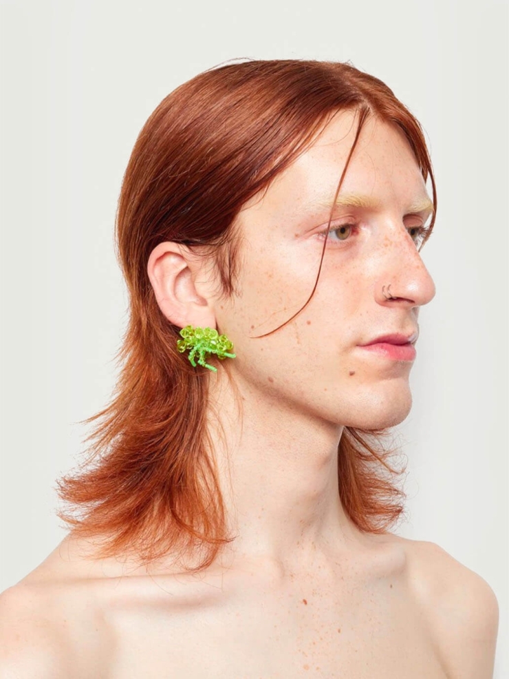 Hibiscus lacerta mini earrings - pair