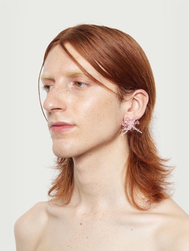 Hibiscus rosa mini earrings - pair