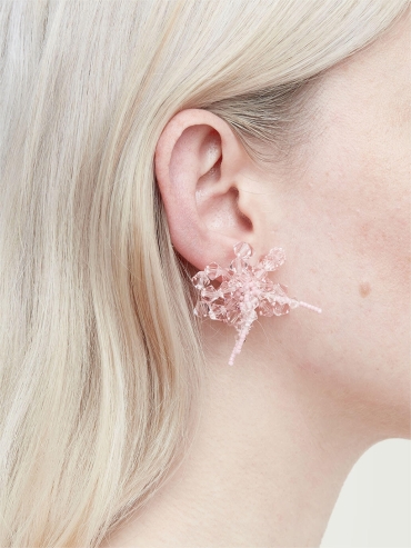Hibiscus rosa mini earrings - pair