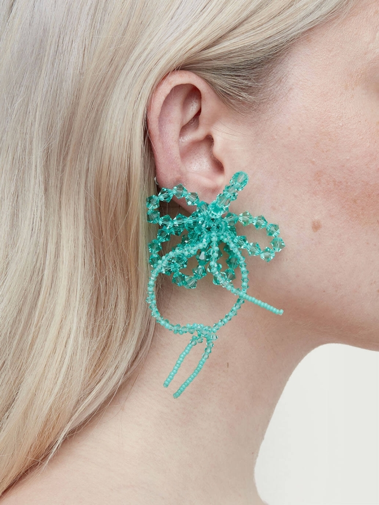 Hibiscus turcosa earrings - pair