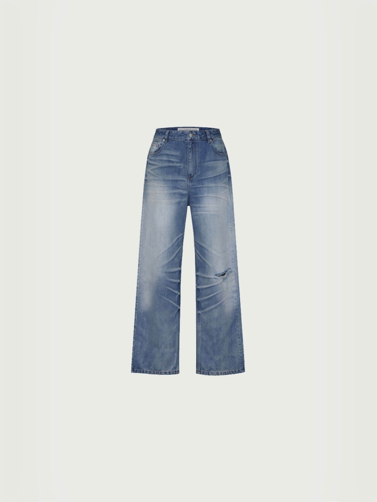 Blue Destoryed Jeans