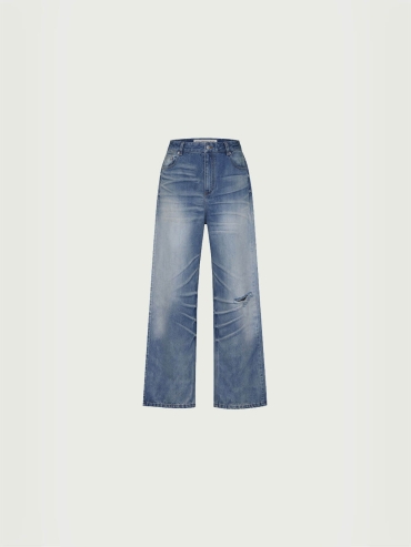Blue Destoryed Jeans