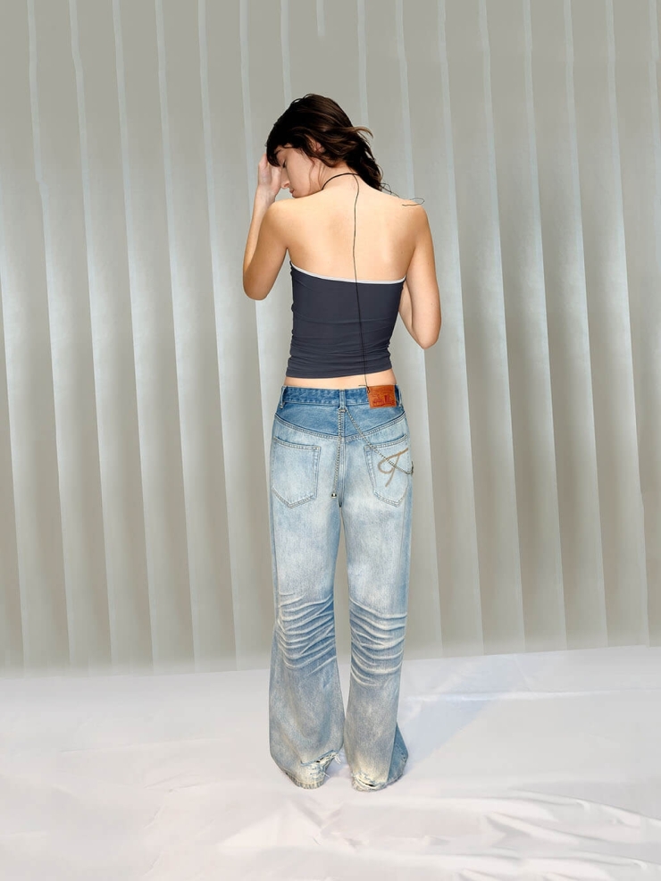 Blue Destoryed Jeans