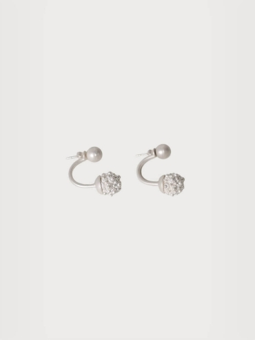White coneflower pendant earrings