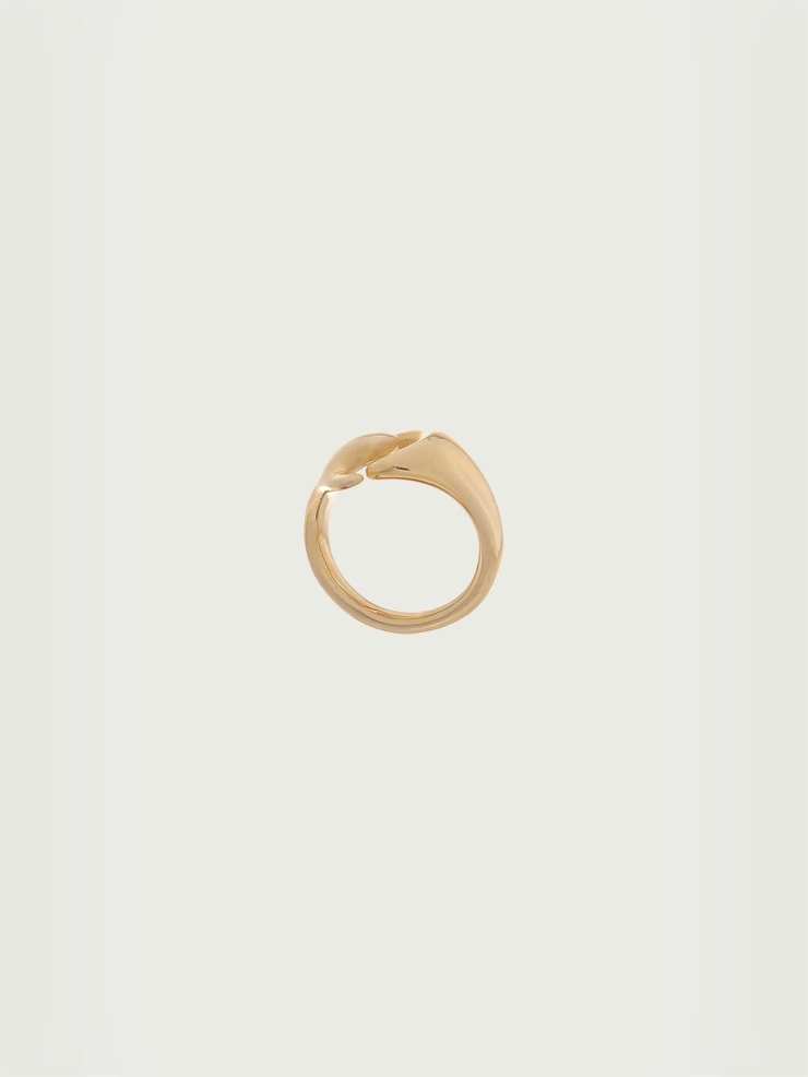 Gold irregular mosaic ring