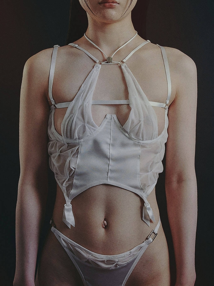 White Baudelaire Gather Corset