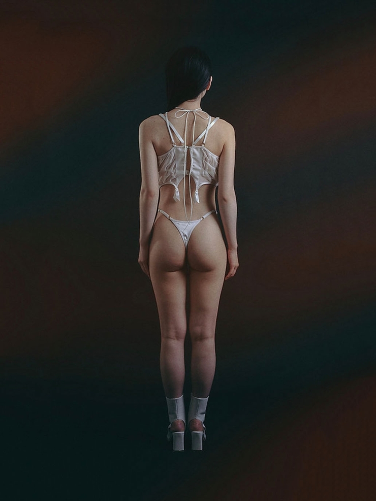 White Baudelaire Gather Corset