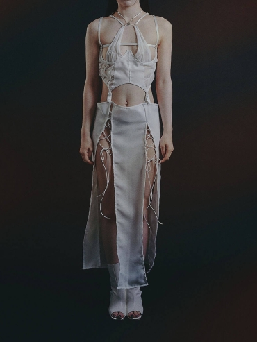 White Baudelaire Gather Corset