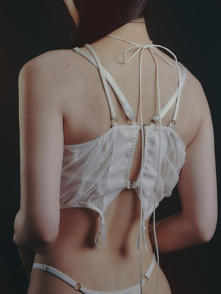 White Baudelaire Gather Corset