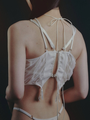 White Baudelaire Gather Corset
