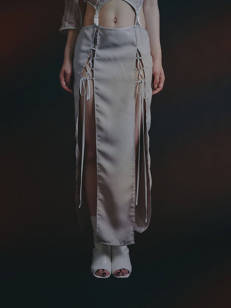 Grey natsume × baudelaire long skirt