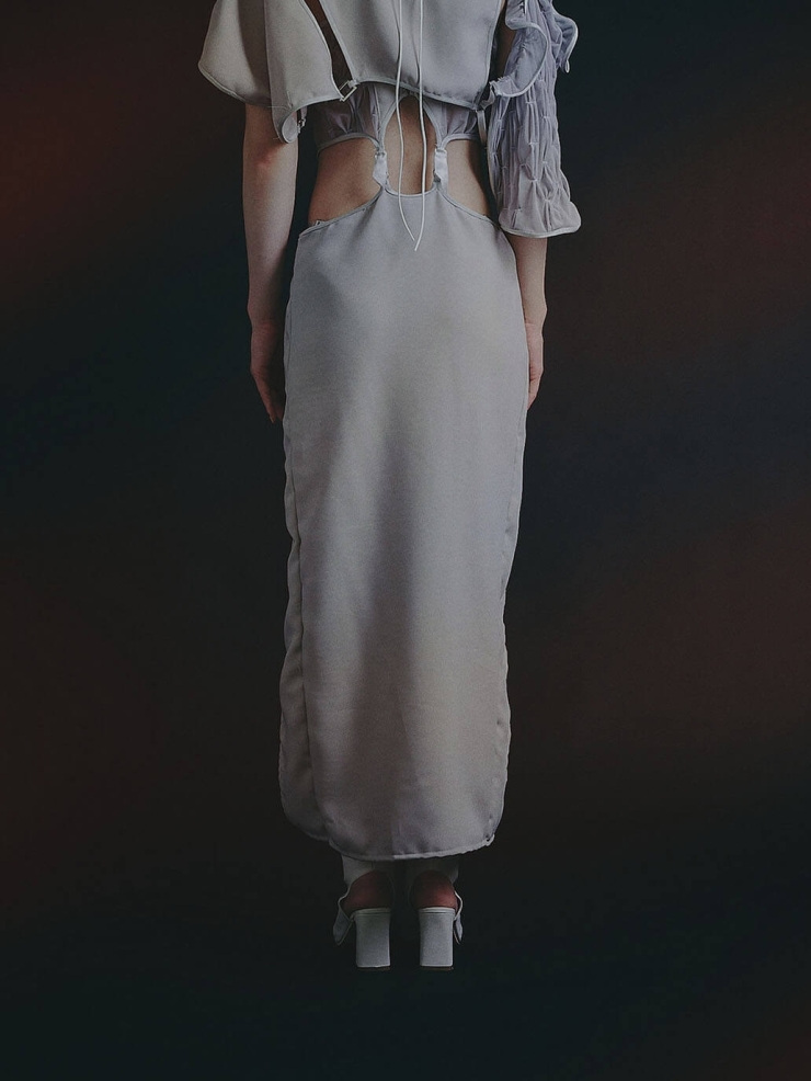 Grey natsume × baudelaire long skirt