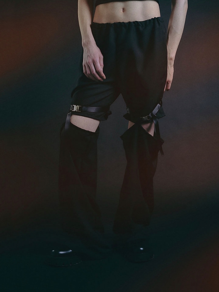 Black Natsume Mens Adjustable Pants