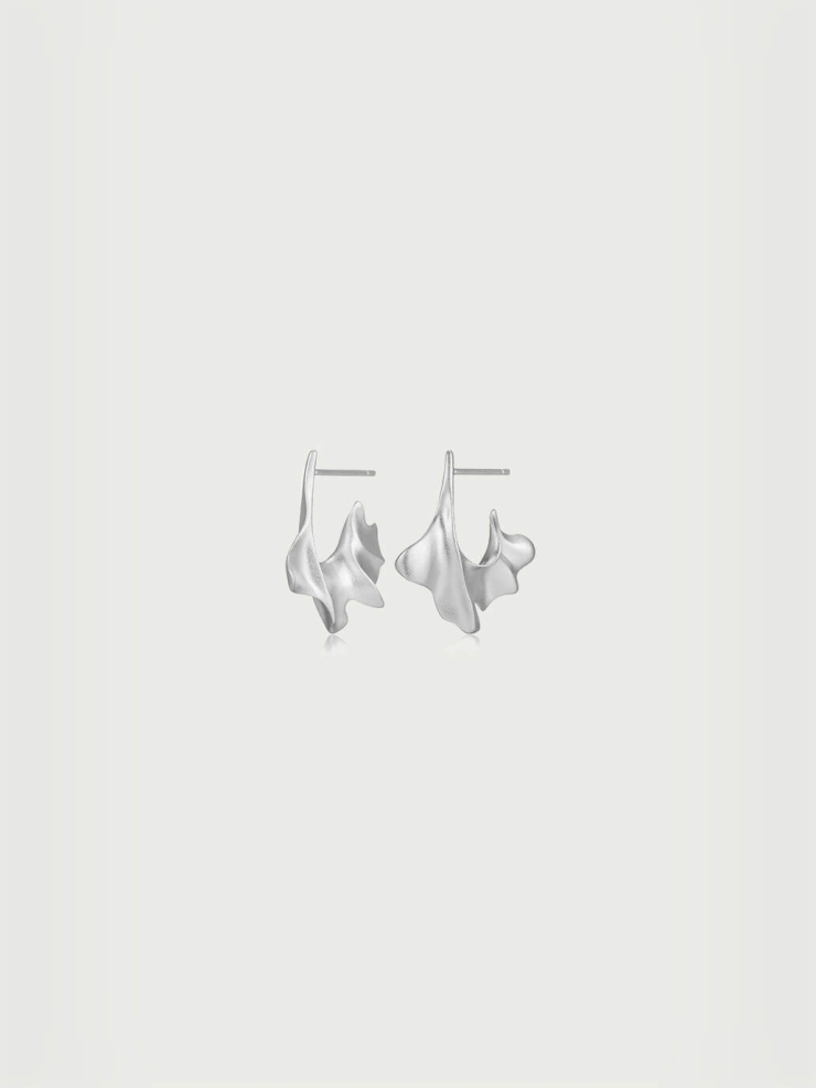 Silver Wrinkle Earrings