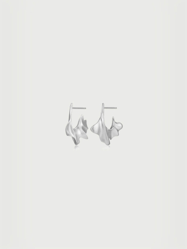 Silver Wrinkle Earrings