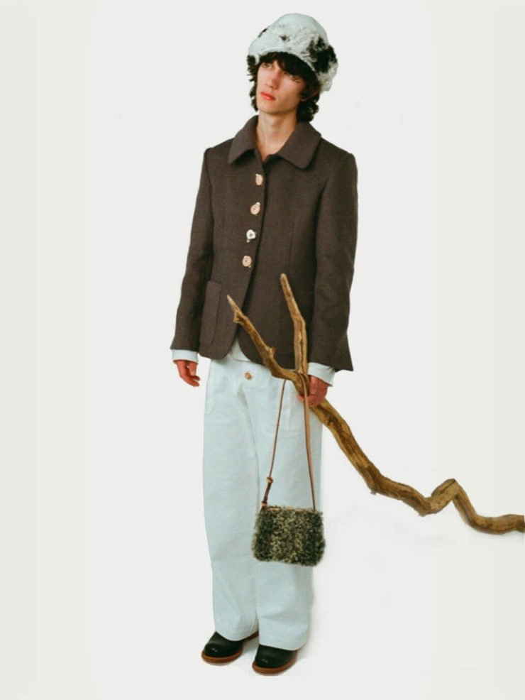 Grey and Beige Medecine Crossbody Bag