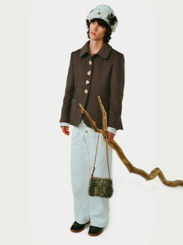 Grey and Beige Medecine Crossbody Bag