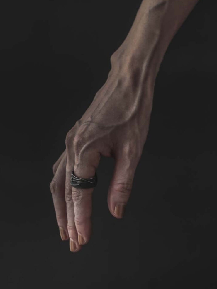 Black pin ring