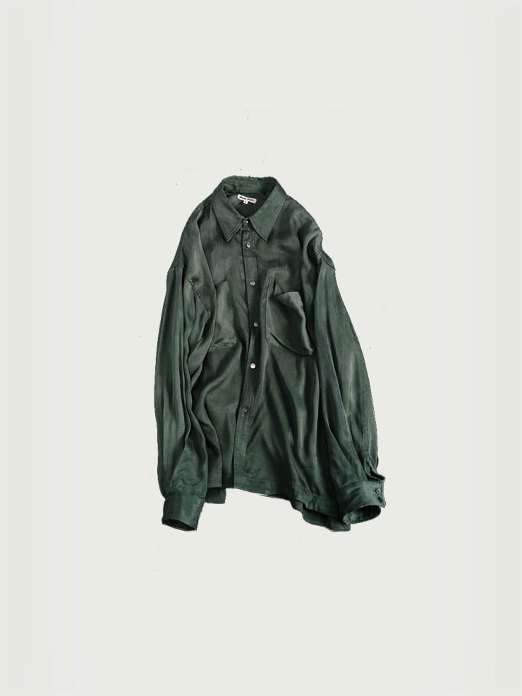 Olive green classic tailored shirt