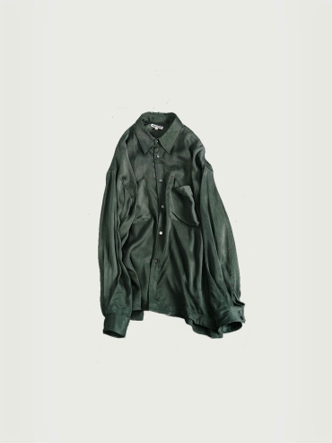 Olive green classic tailored shirt