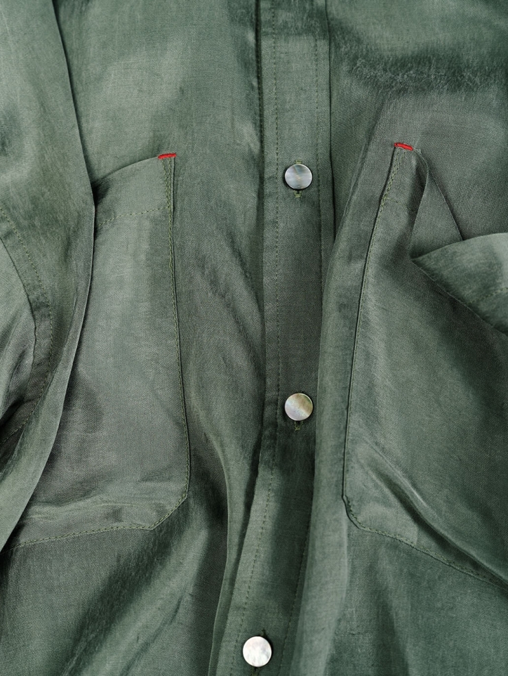 Olive green classic tailored shirt
