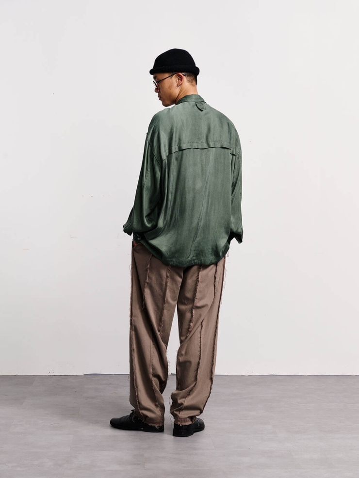Olive green classic tailored shirt